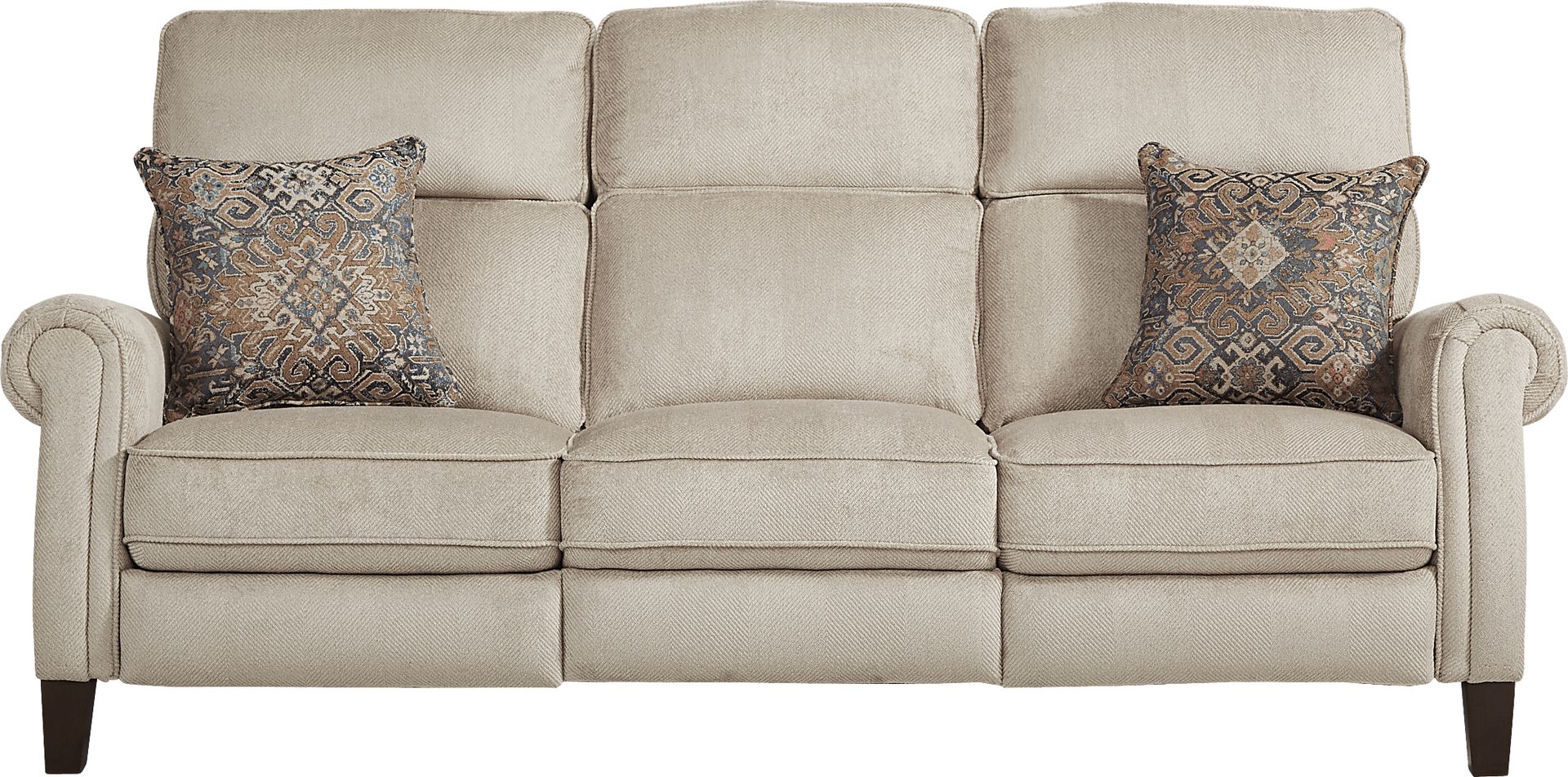 North River Beige 3 Pc Dual Power Reclining Living Room - Image 2