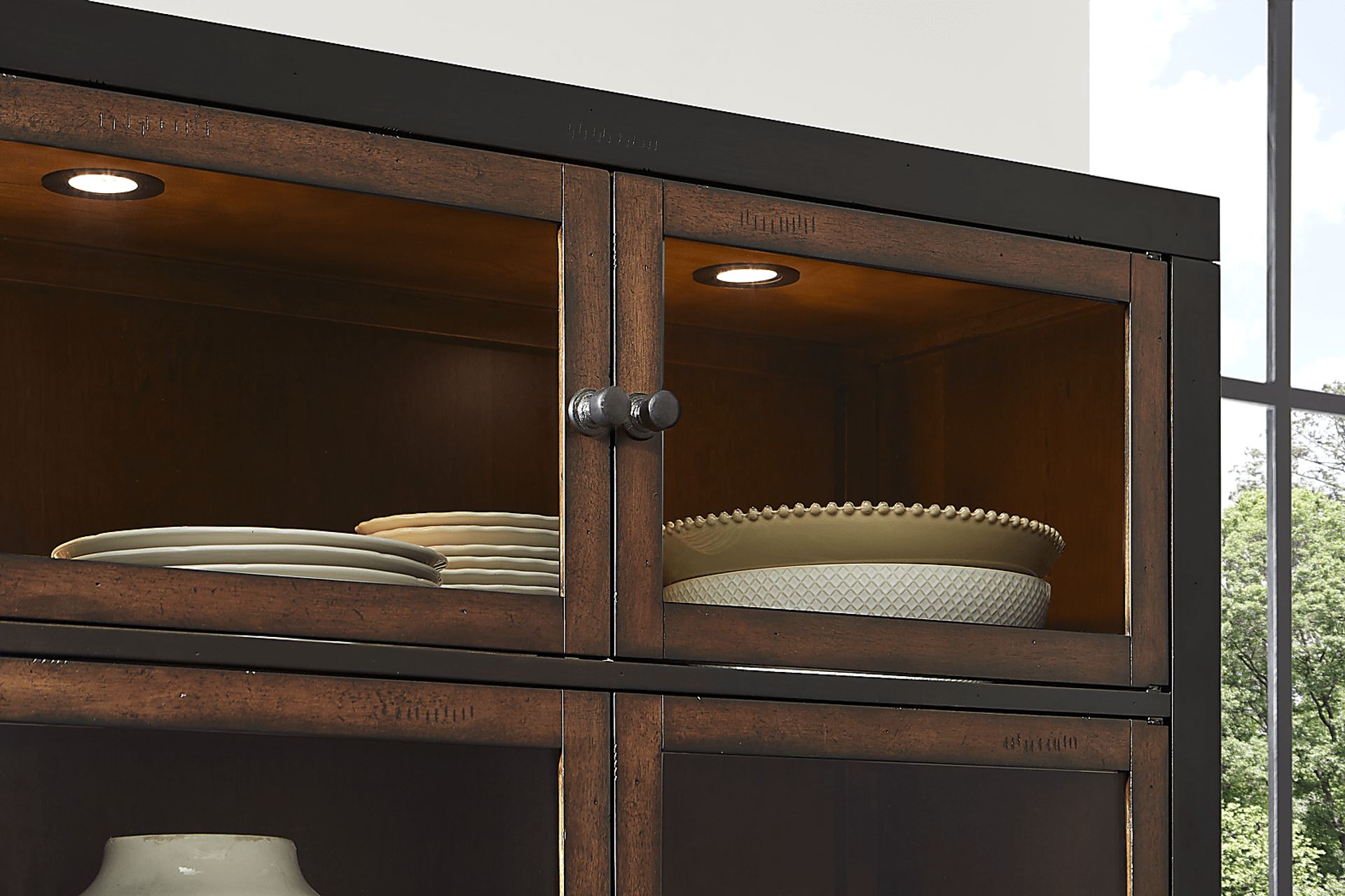Northbrook Brown Cherry Finish Curio - Image 6