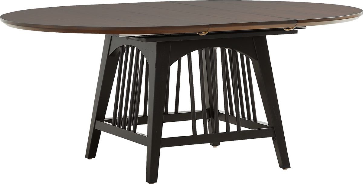 Northbrook 5 Pc Brown Dark Wood Dining Room Set With Round Dining Table ...