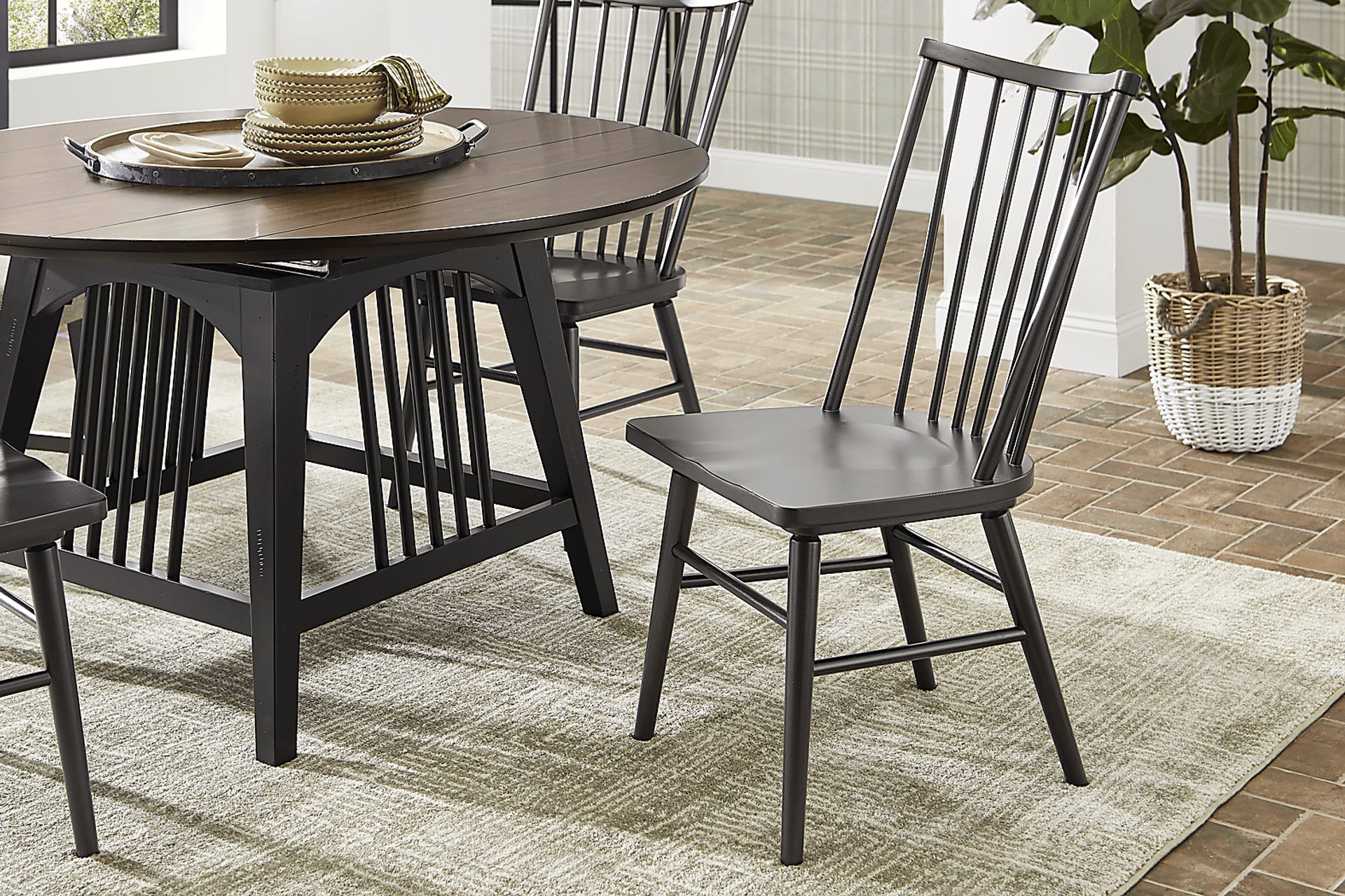 Northbrook Brown Cherry Finish Round Dining Table - Image 4