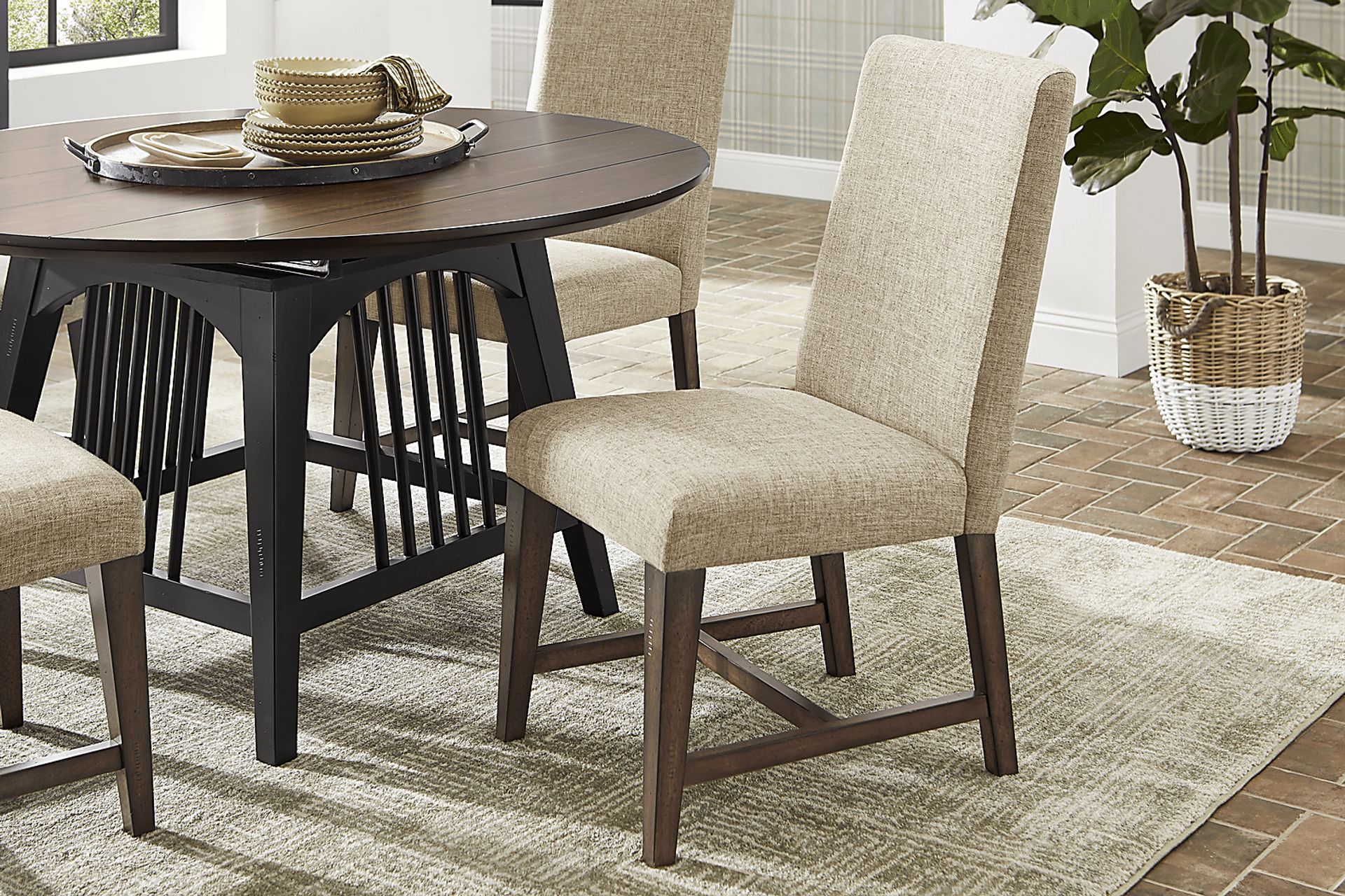 Northbrook Brown Cherry Finish Round Dining Table - Image 5