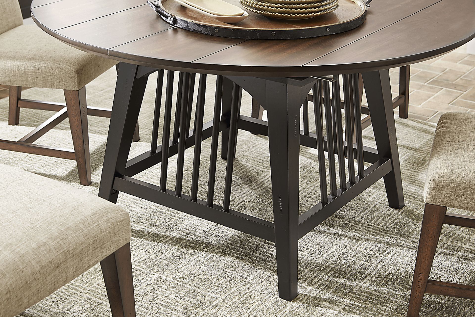 Northbrook Brown Cherry Finish Round Dining Table - Image 6