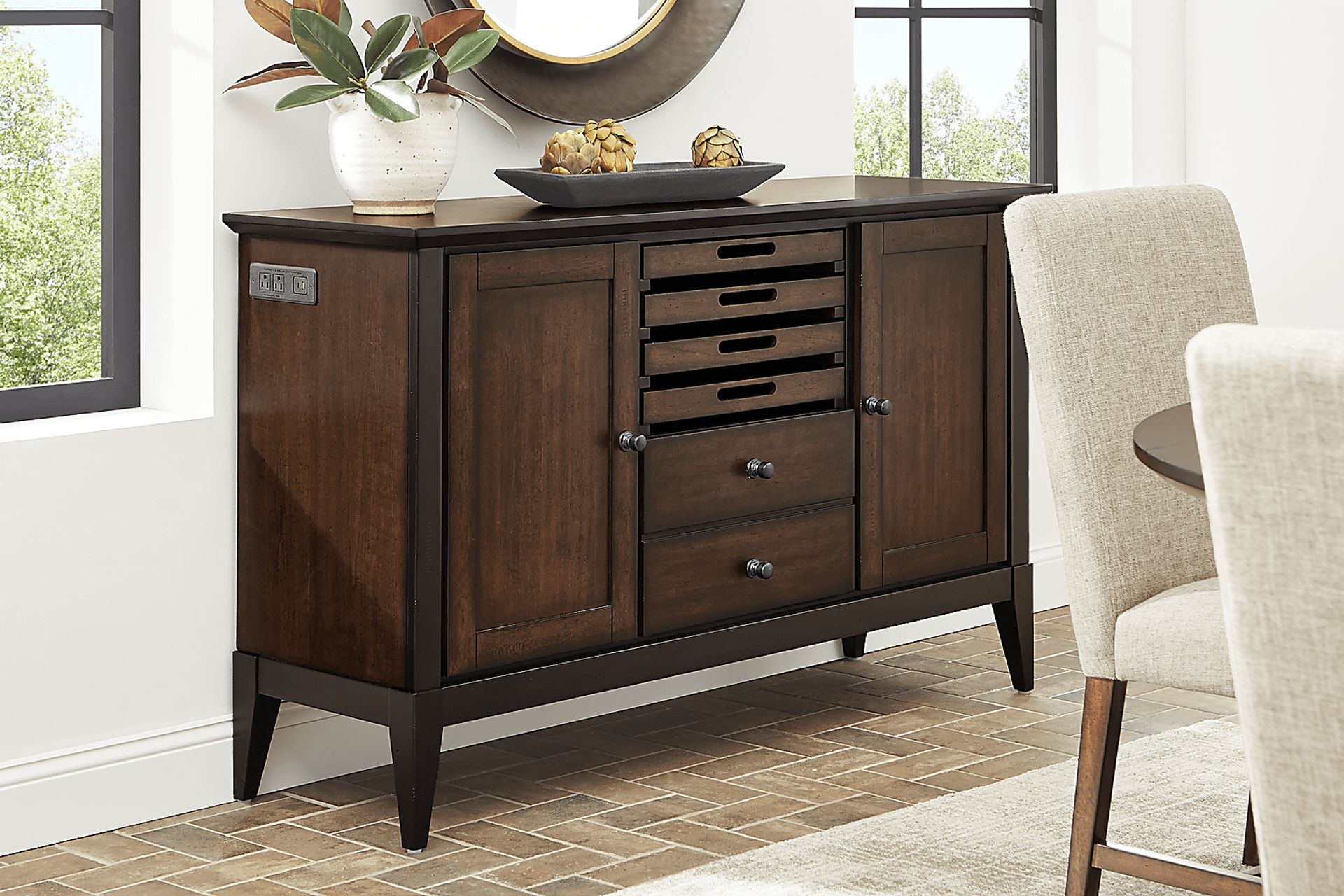 Northbrook Brown Cherry Finish Server - Image 4