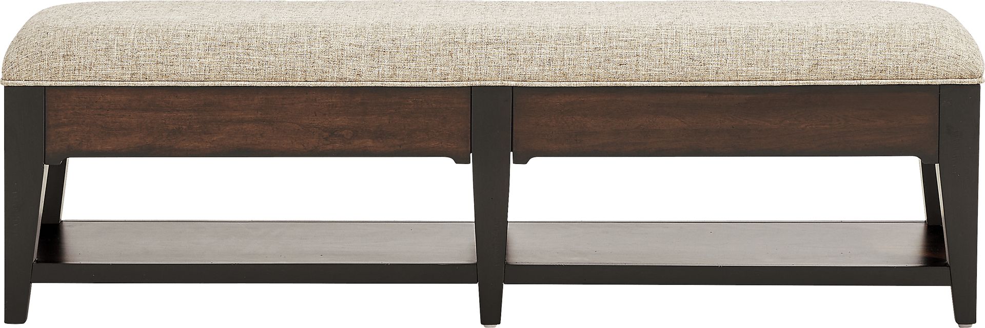 Northbrook Brown Cherry Upholstered Storage Bench - Image 3