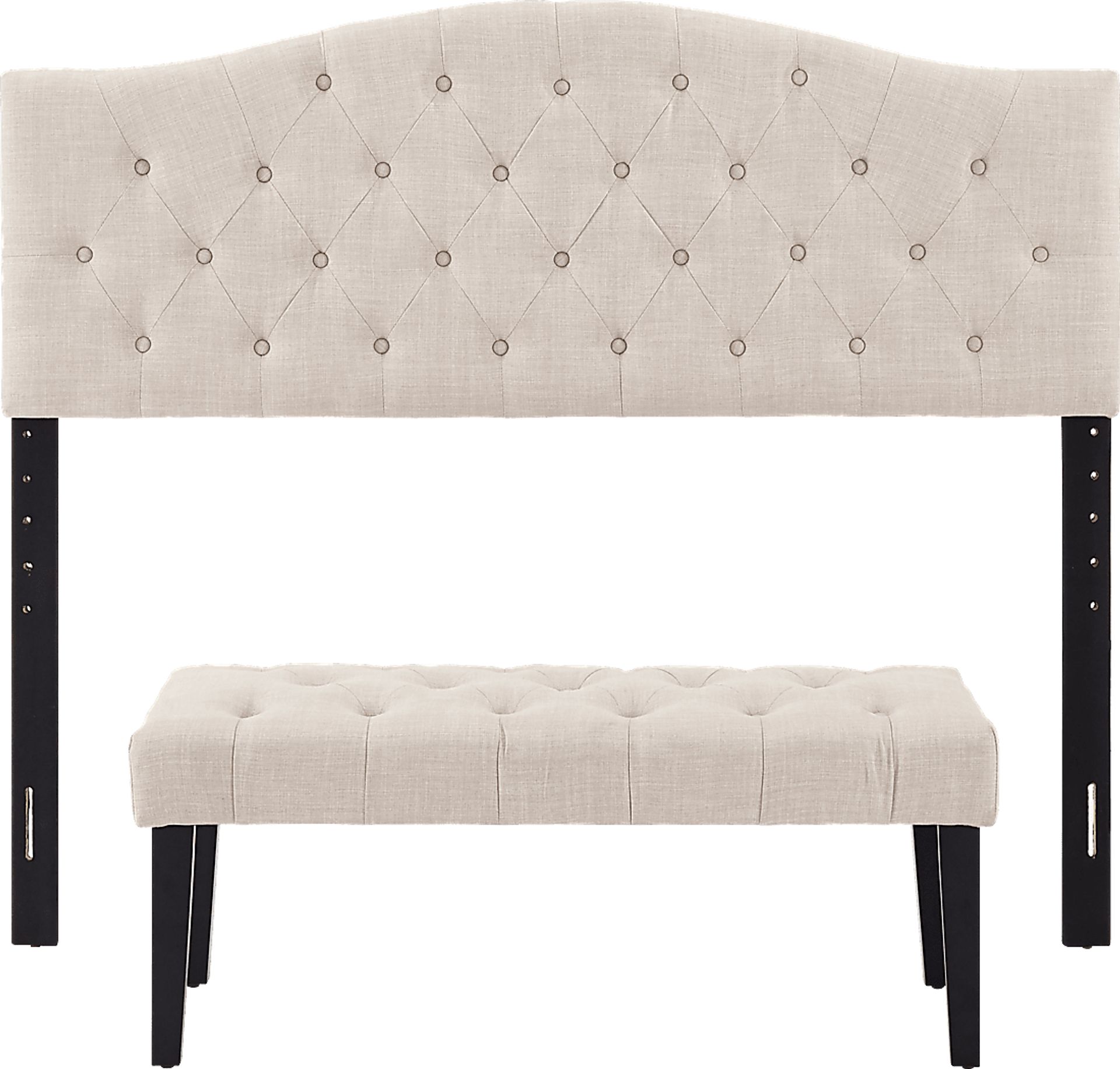 Northdale Beige Queen Upholstered Headboard and Bench - Image 1