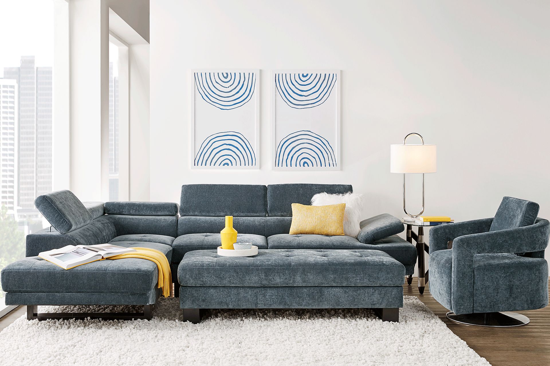 Northside Ocean 3 Pc Sectional Living Room - Image 1