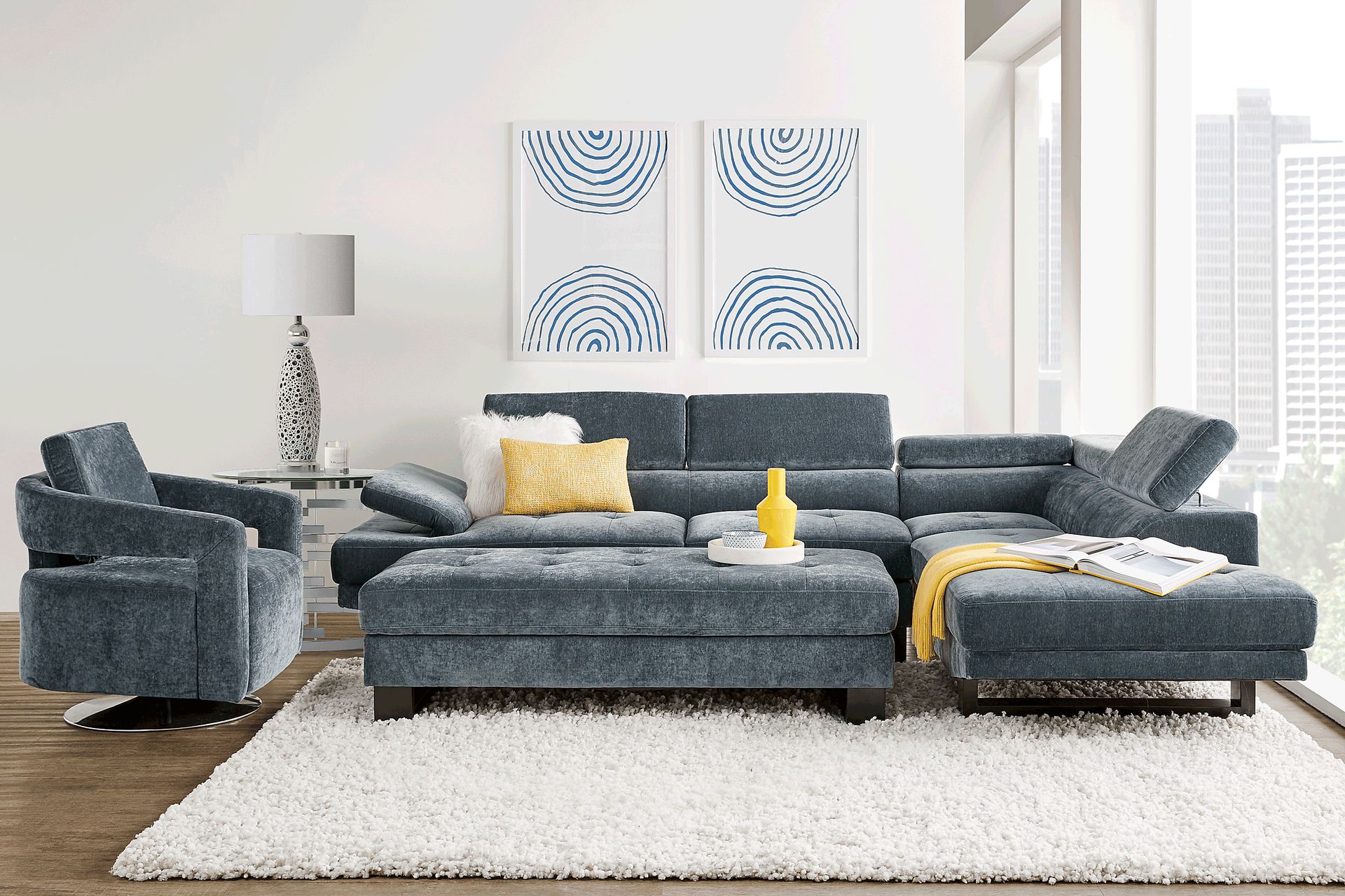 Northside Ocean 5 Pc Sectional Living Room - Image 1