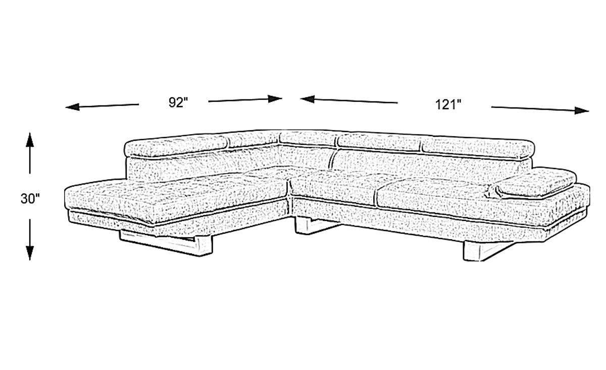 Northside Platinum Beige Polyester Fabric 2 Pc Left Arm Chaise