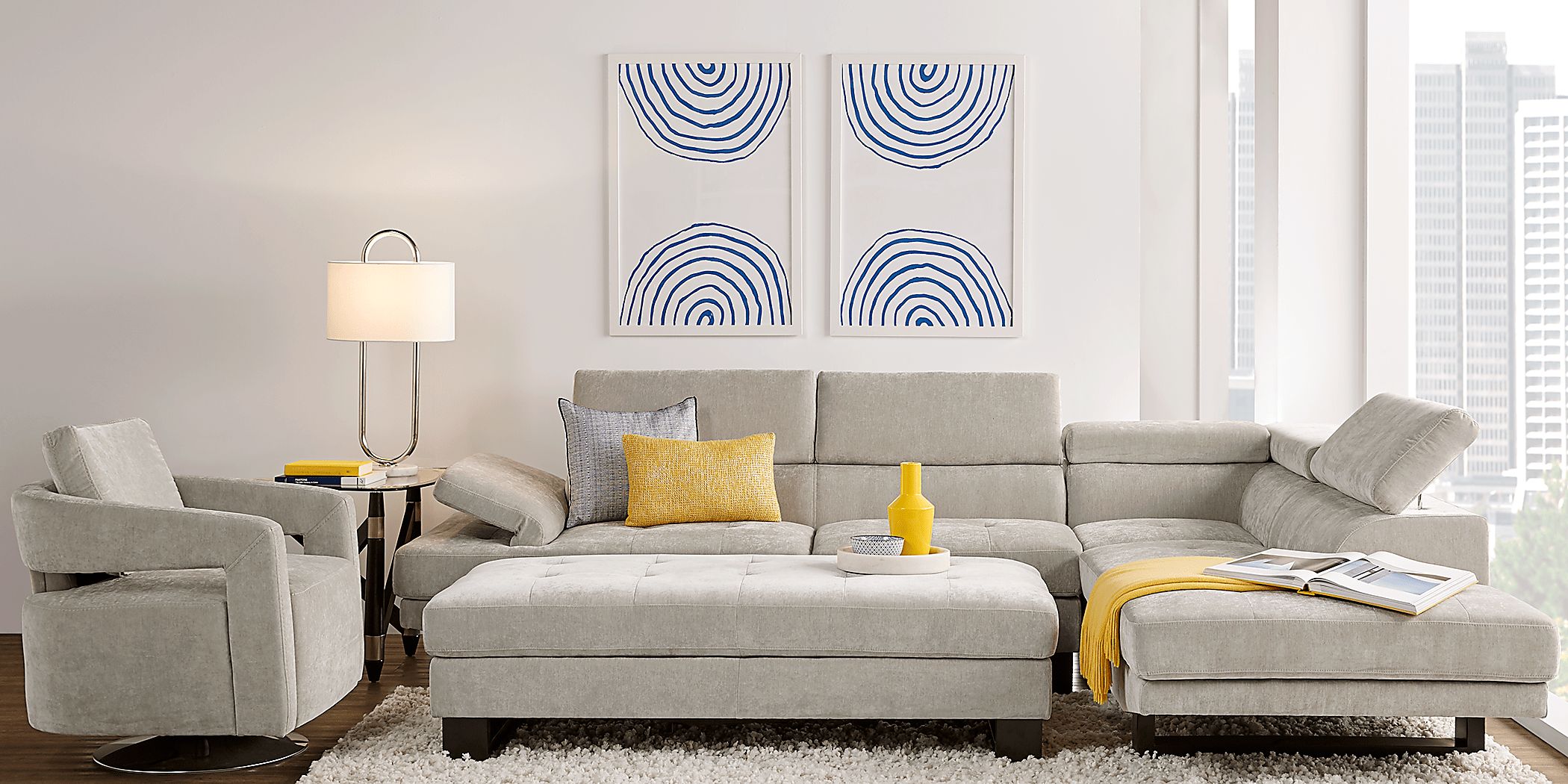 Northside Platinum 2 Pc Sectional Rooms To Go