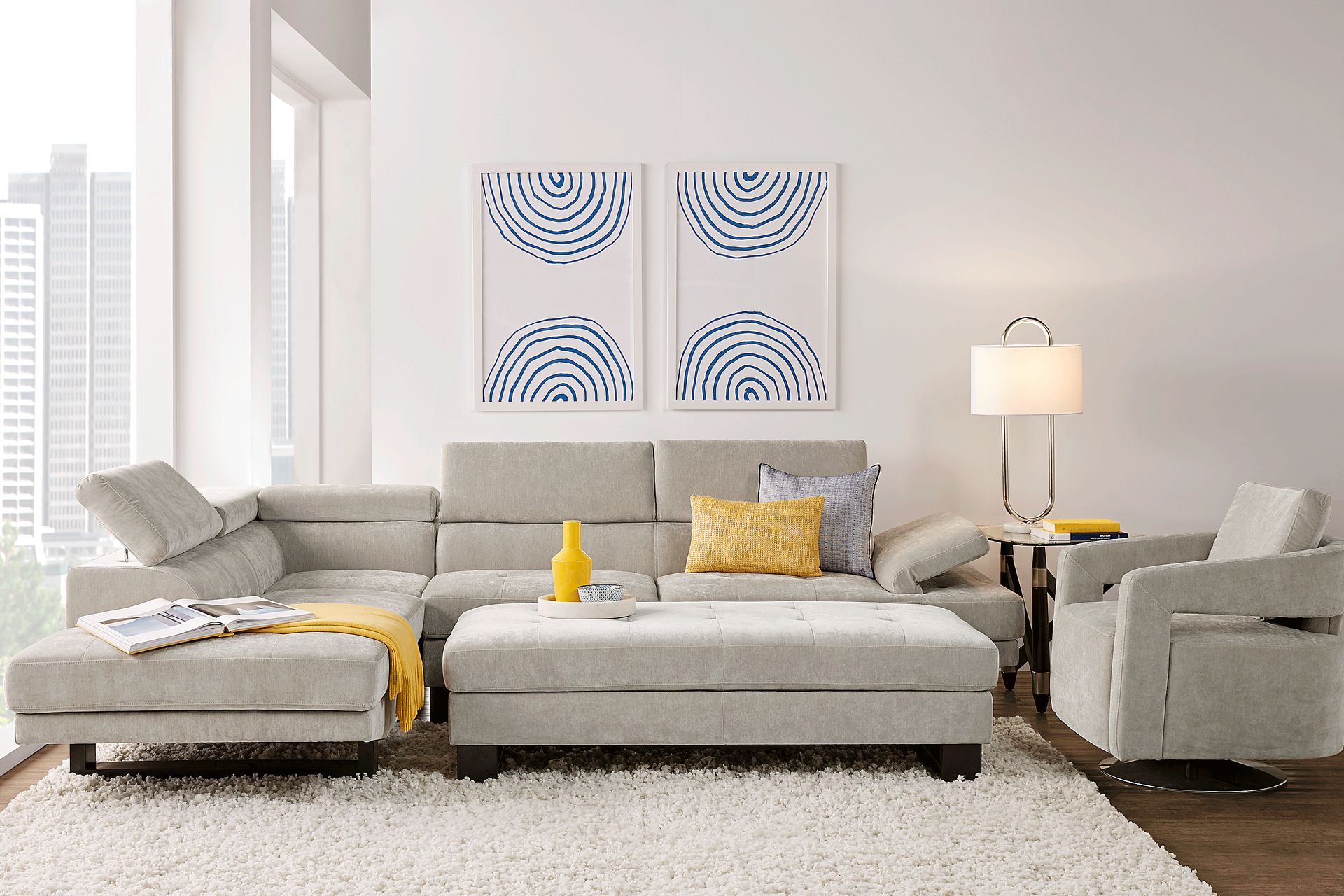 Northside Platinum 3 Pc Sectional Living Room - Image 1