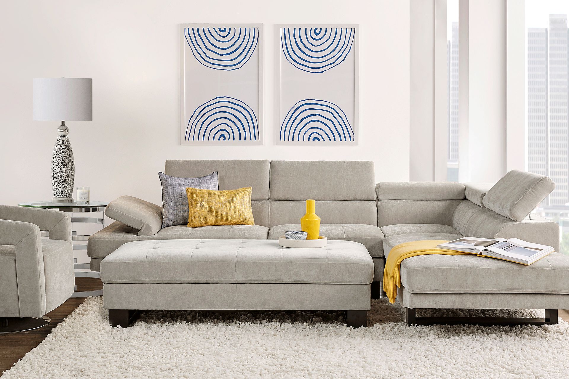 Northside Platinum 6 Pc Sectional Living Room - Image 1