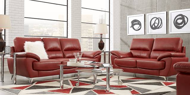 Northway Red 3 Pc Living Room - Thumbnail - Image 1
