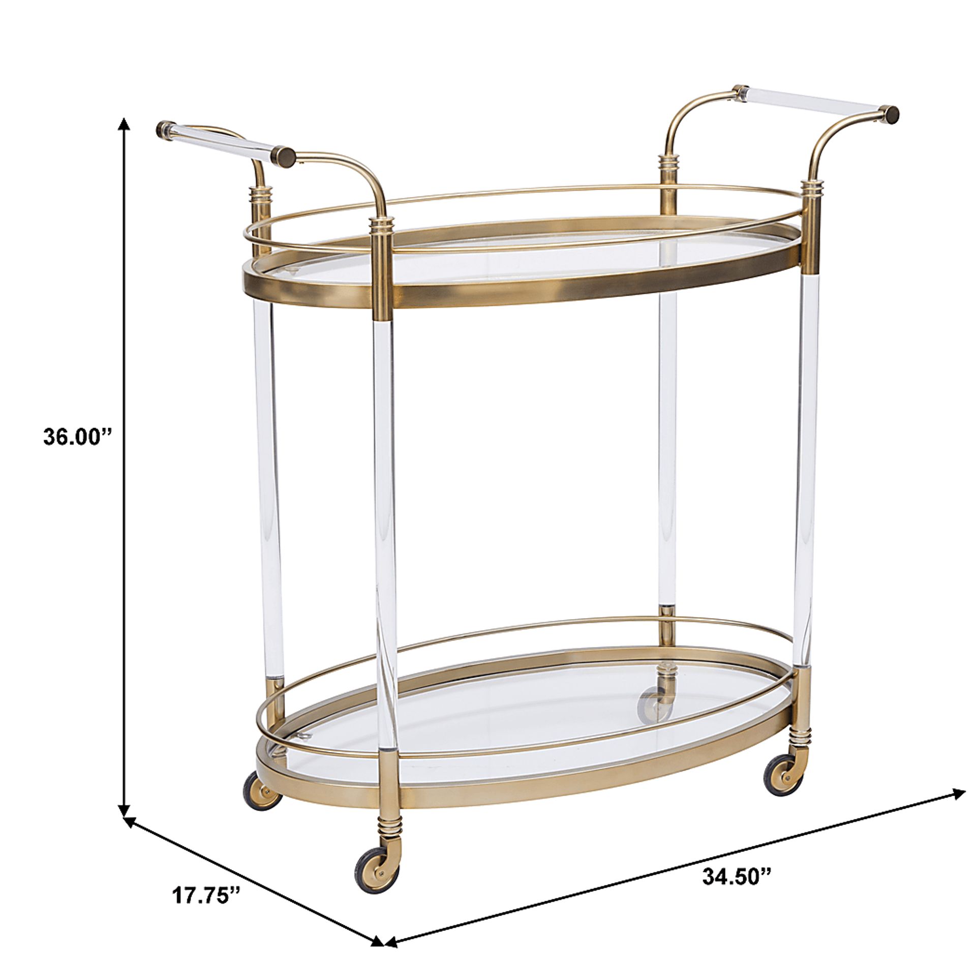 Northwick Gold Bar Cart - Image 7