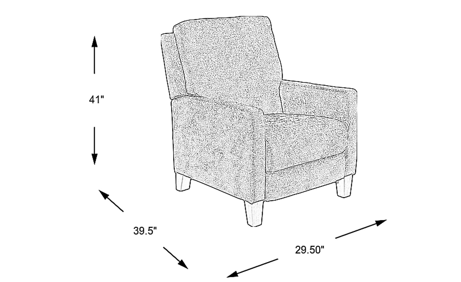 Norwich Russet Orange Polyester Fabric Push Back Recliner | Rooms to Go