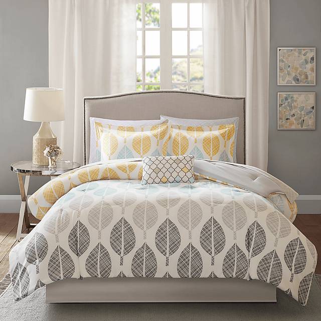 Notaway Yellow 7 Pc Full Comforter Set - Thumbnail - Image 2