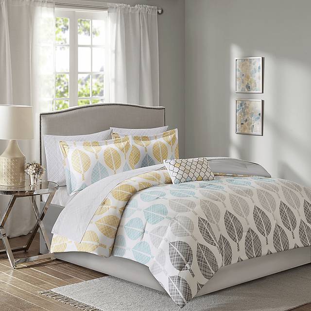 Notaway Yellow 7 Pc Full Comforter Set - Thumbnail - Image 1