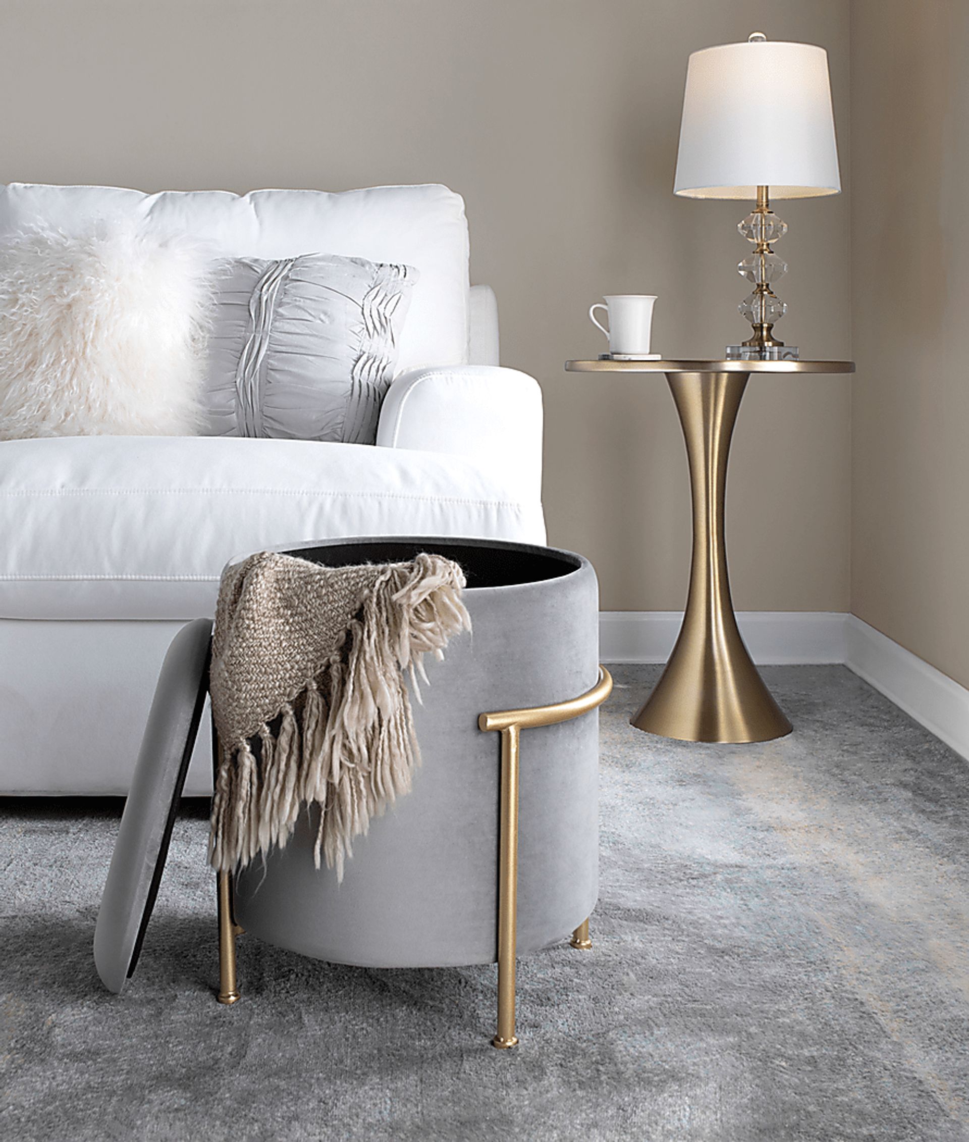 Notlee Silver Ottoman - Image 3