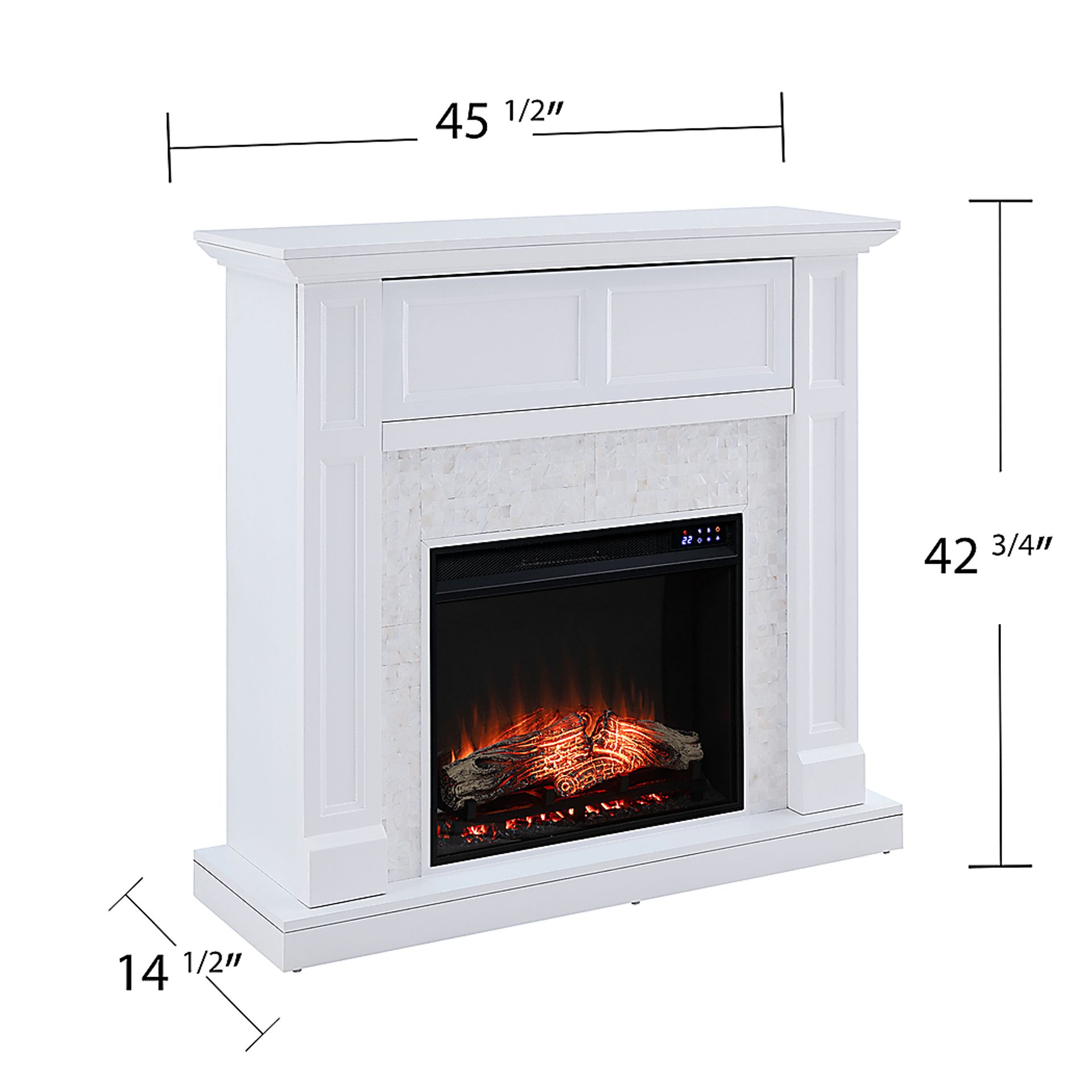 Novatak IV White 45 in. Console With Touch Panel Electric Fireplace - Image 7