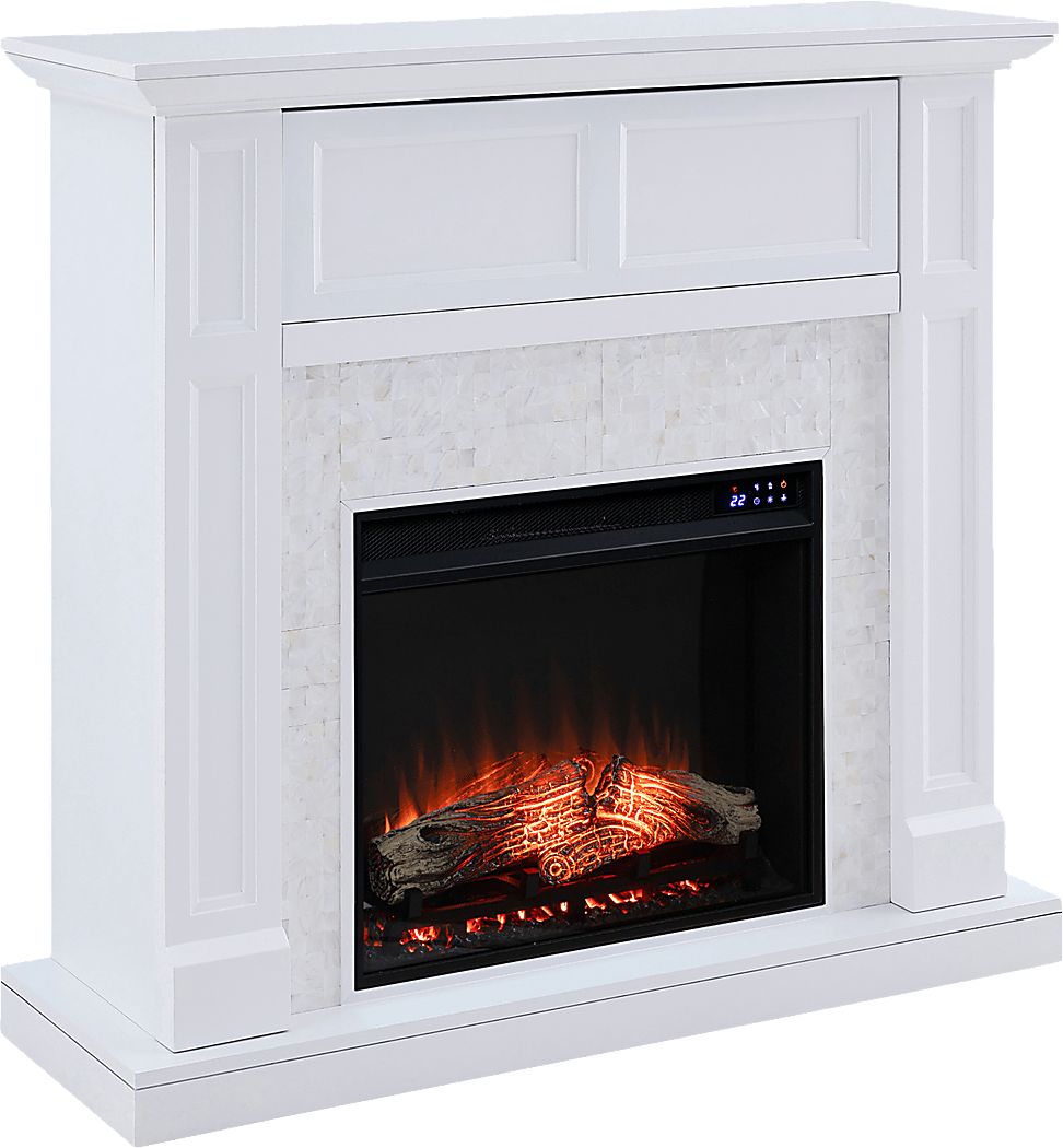 Novatak II White 45 in. Console With Touch Panel Electric Fireplace ...