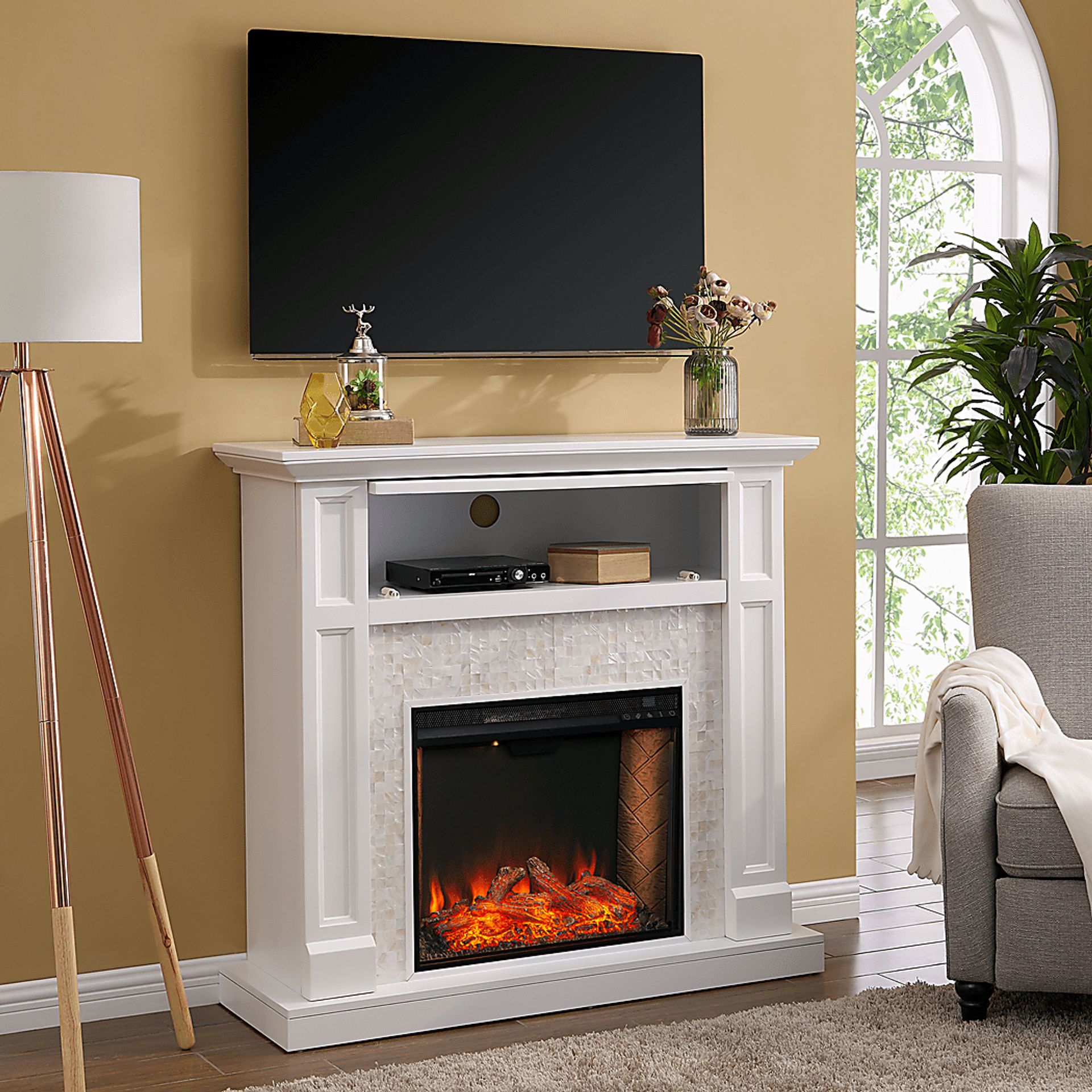 Novatak III White 45 in. Console With Smart Electric Fireplace - Image 7