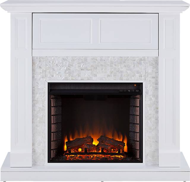 Novatak White 45.5 in. Console with Electric Fireplace - Thumbnail - Image 1