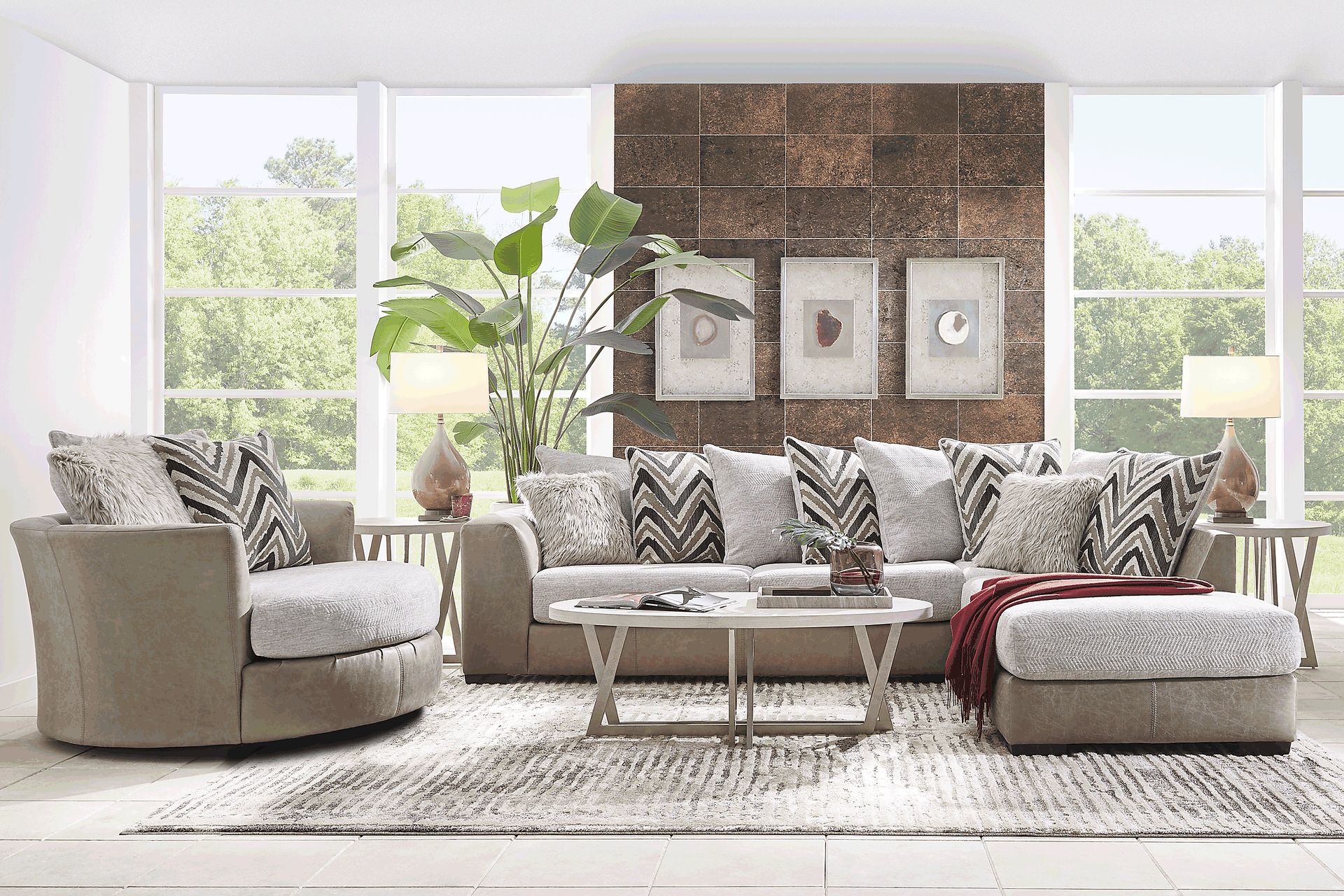 Novelia Beige 2 Pc Sectional - Image 2