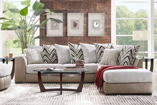 Novelia Beige 6 Pc Sectional Living Room - Thumbnail - Image 1