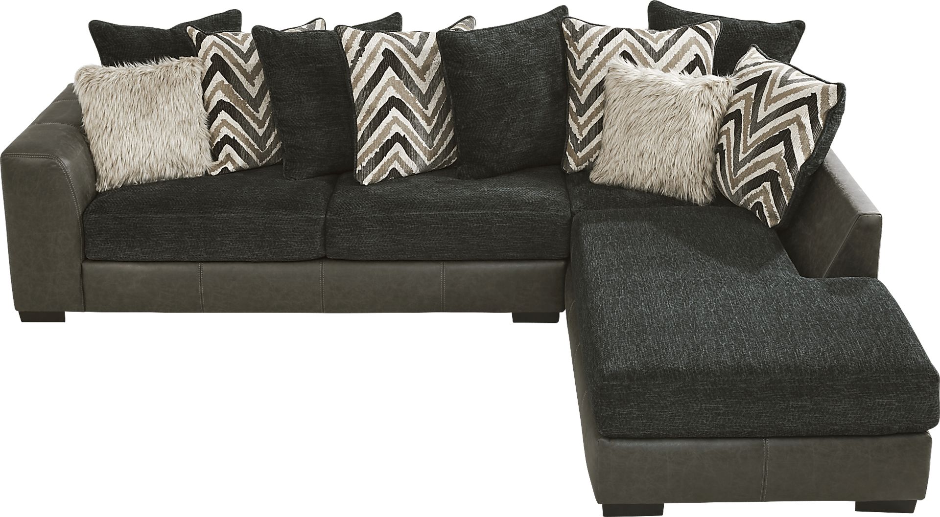 Novelia Black 5 Pc Sectional Living Room - Image 3