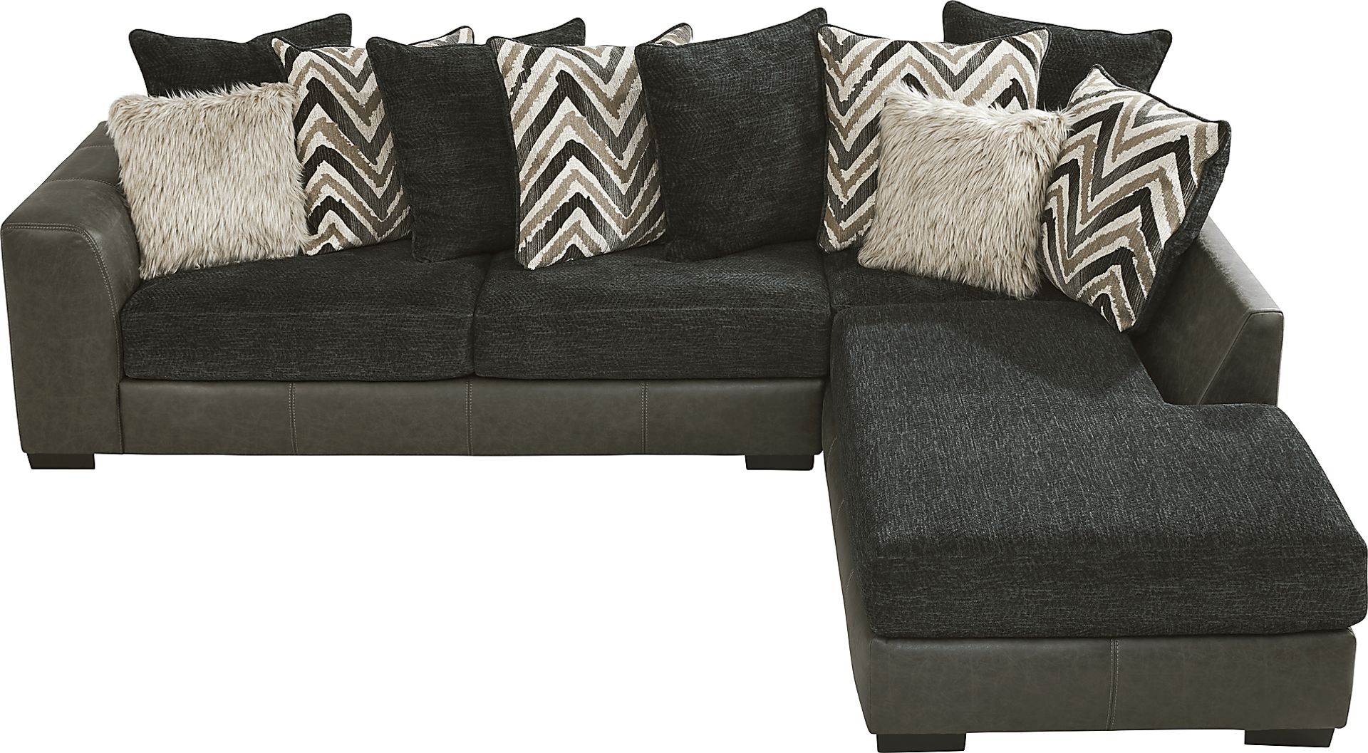 Novelia Black 6 Pc Sectional Living Room - Image 2