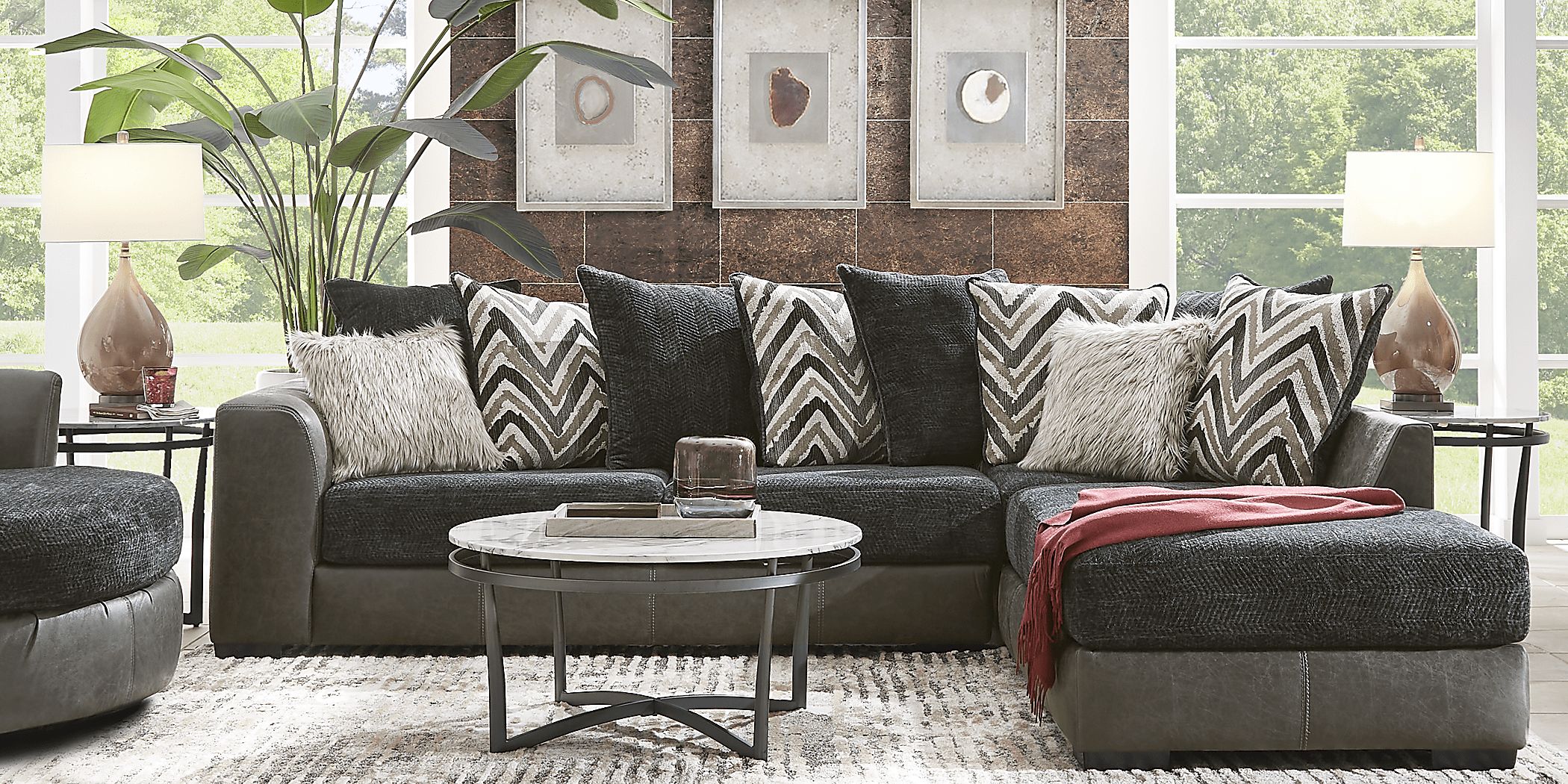 Novelia Black 2 Pc Sectional Rooms To Go