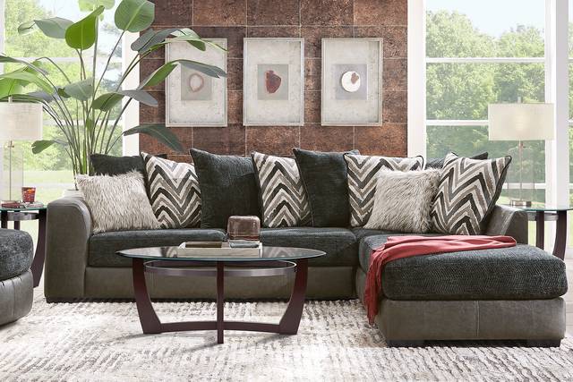 Novelia Black 5 Pc Sectional Living Room - Thumbnail - Image 1