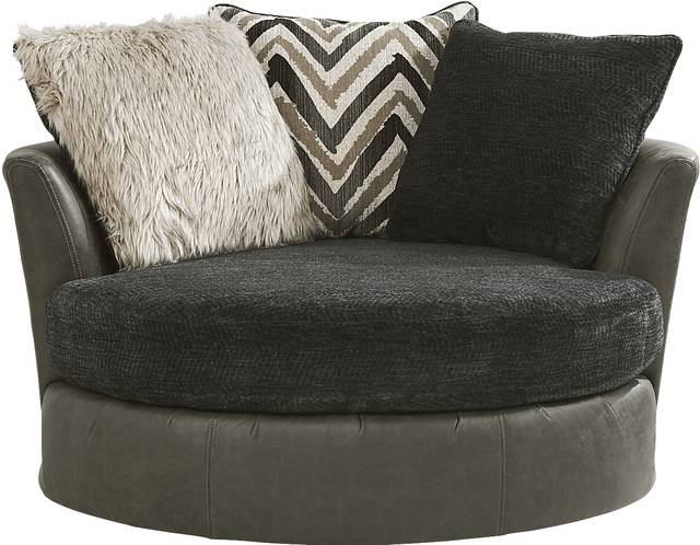 Novelia Black Swivel Chair - Thumbnail - Image 1