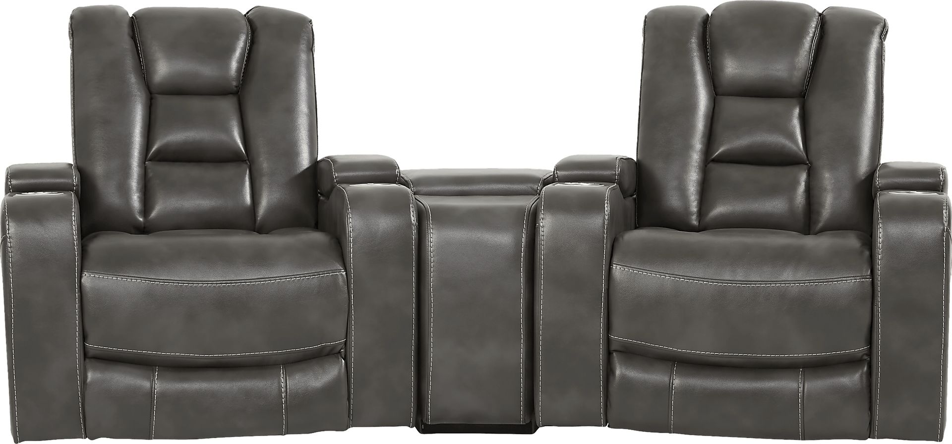 Novi Gray 6 Pc Dual Power Reclining Home Theater Sectional Living Room - Image 4