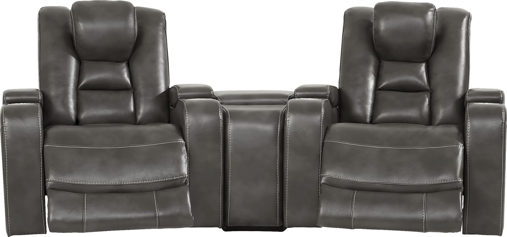 Novi Gray 6 Pc Dual Power Reclining Home Theater Sectional Living Room - Image 5