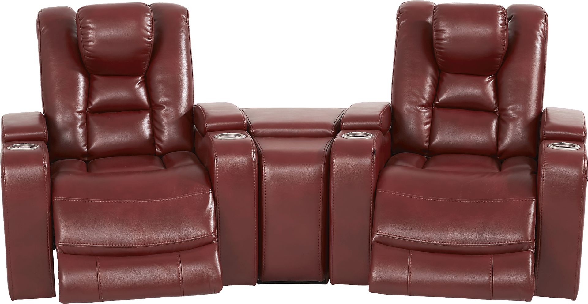 Novi Red 3 Pc Dual Power Reclining Home Theater Sectional - Image 3