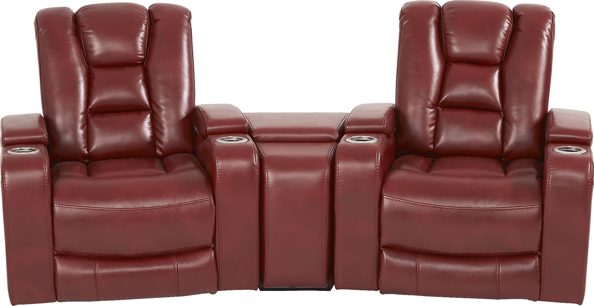 Novi Red 3 Pc Dual Power Reclining Home Theater Sectional - Image 1
