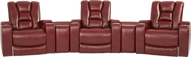 Novi Red 7 Pc Dual Power Reclining Home Theater Sectional Plus 70 in. TV - Thumbnail - Image 4