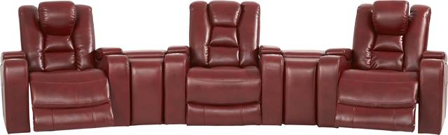 Novi Red 7 Pc Dual Power Reclining Home Theater Sectional Plus 70 in. TV - Thumbnail - Image 5
