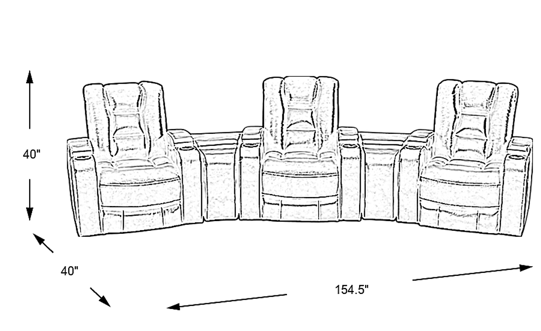 Novi 5 Pc Dual Power Reclining Sectional