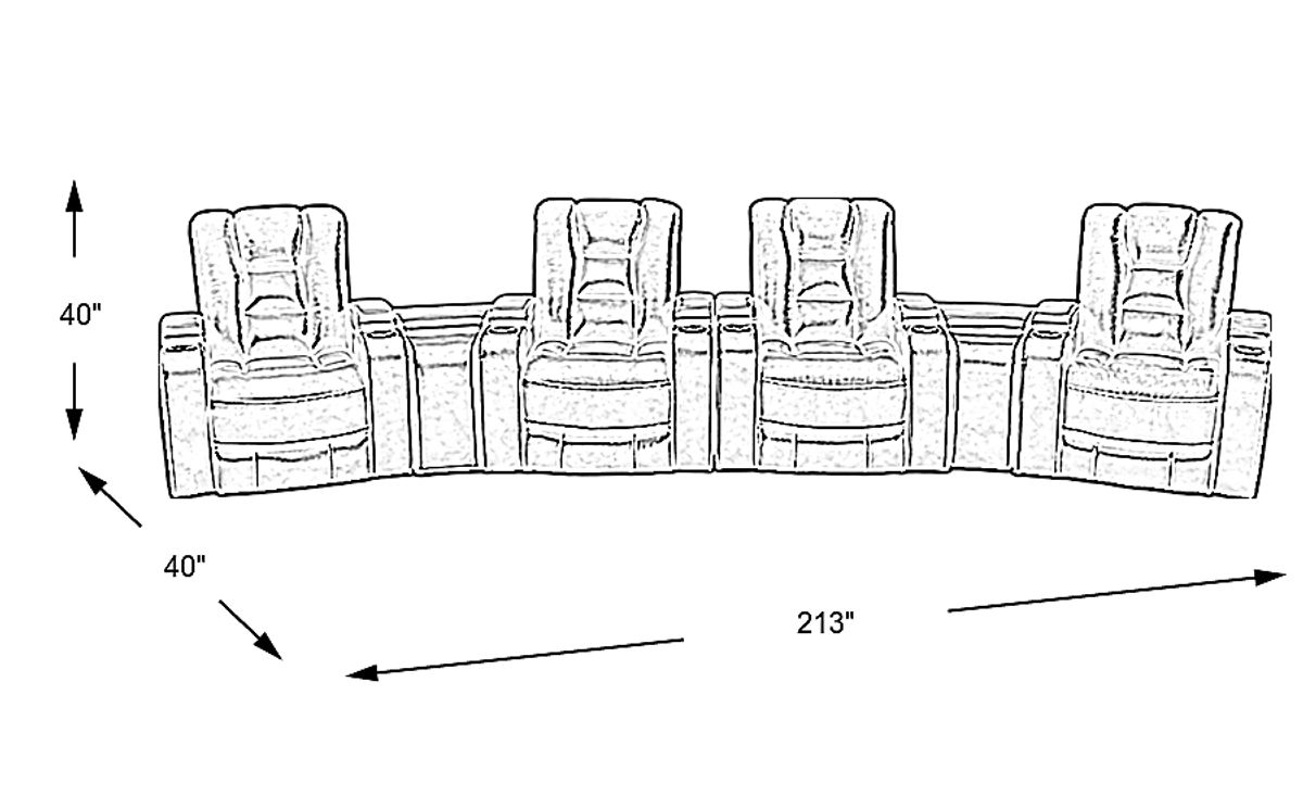 Novi Red Polyurethane Fabric Pc Dual Power Reclining Sectional