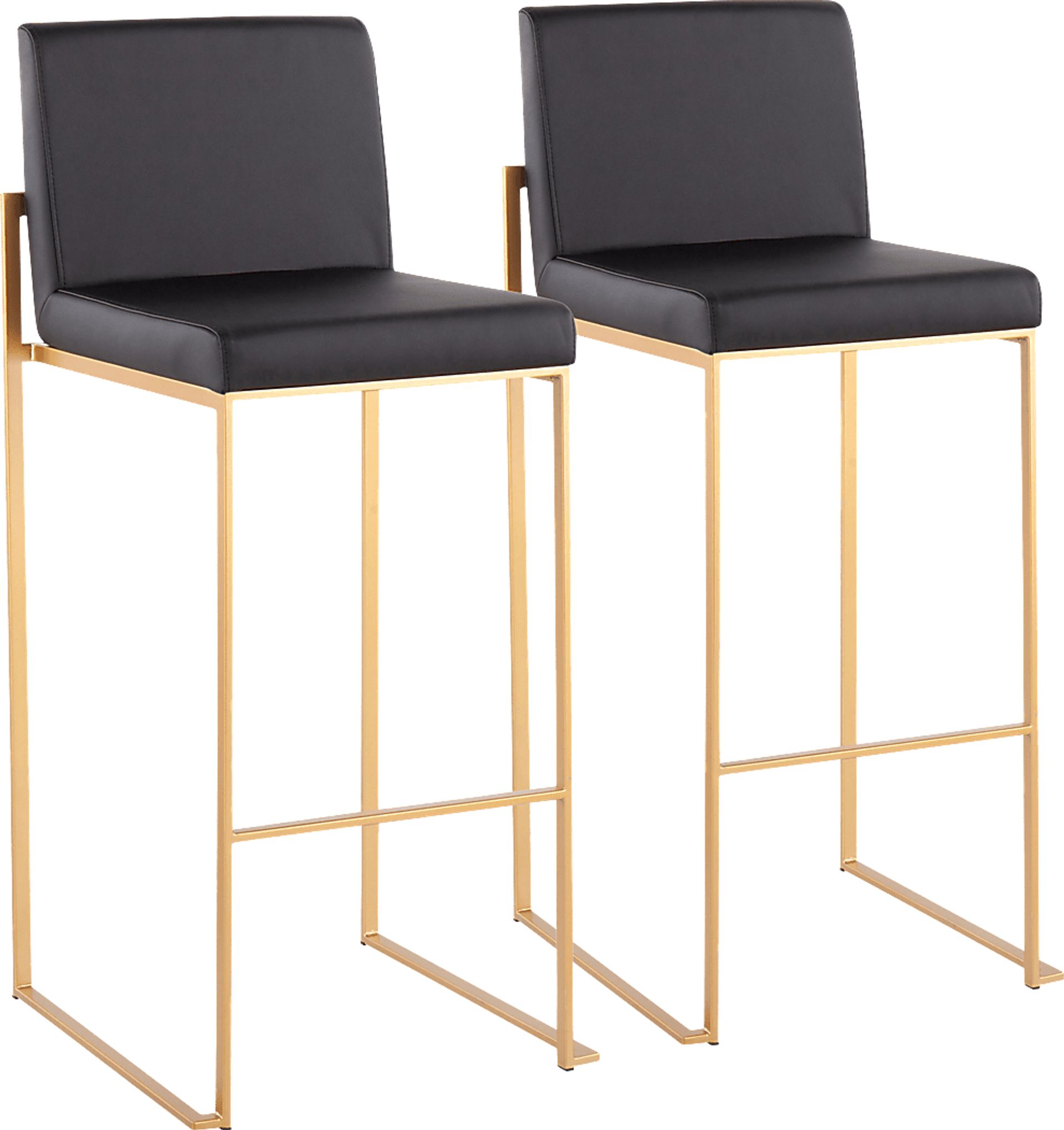Nowotny Black Gold Barstool Set of 2 - Image 1