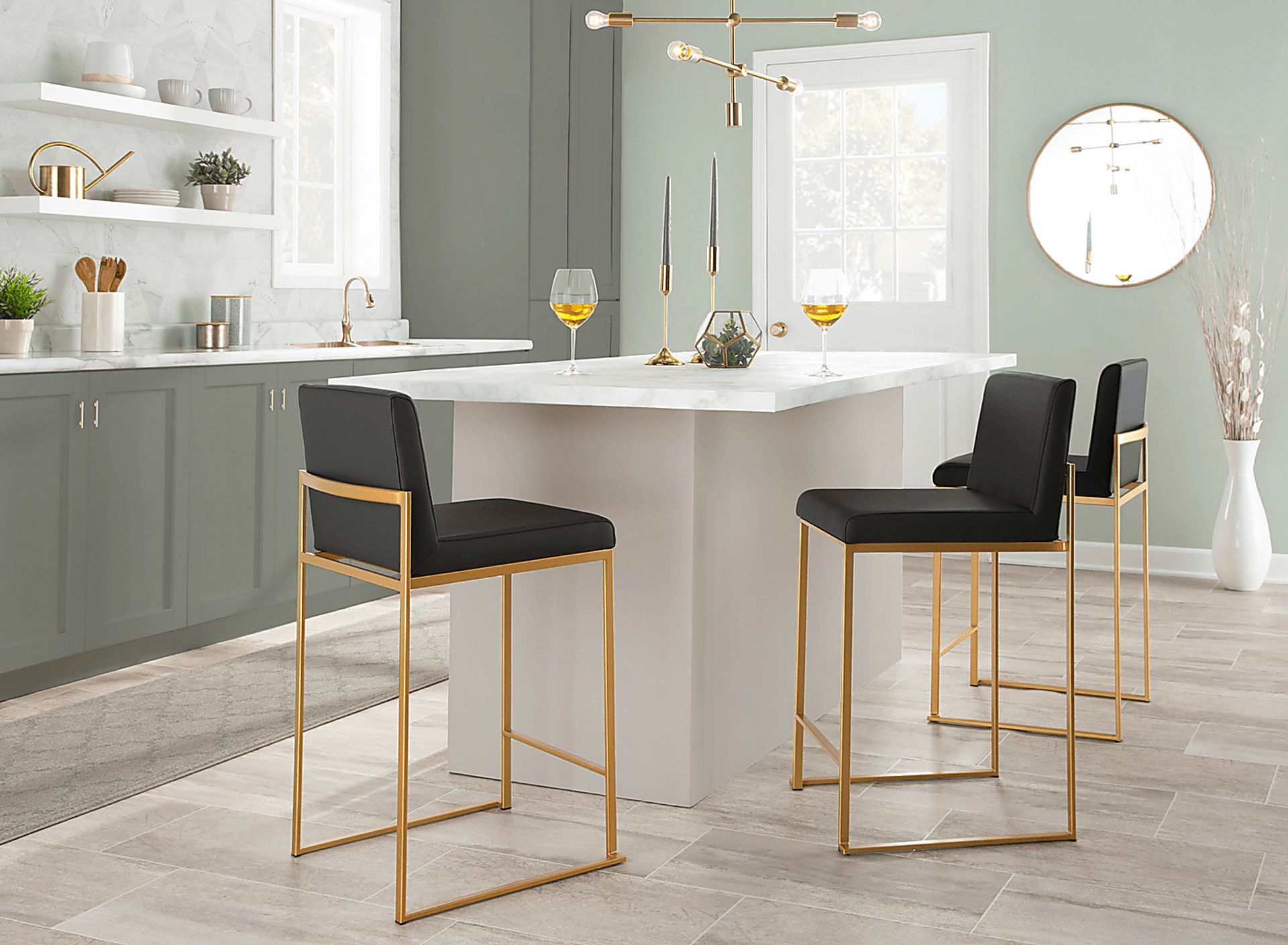 Nowotny Black Gold Counter Height Stool Set of 2 - Image 8