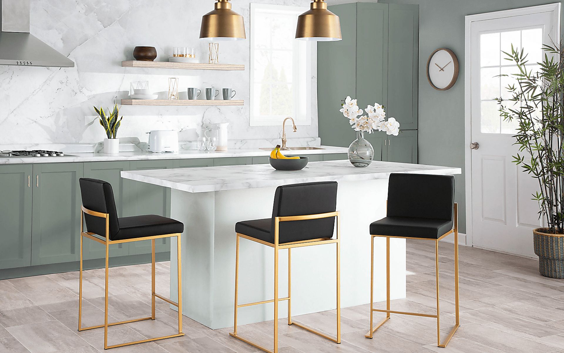 Nowotny Black Gold Counter Height Stool Set of 2 - Image 9