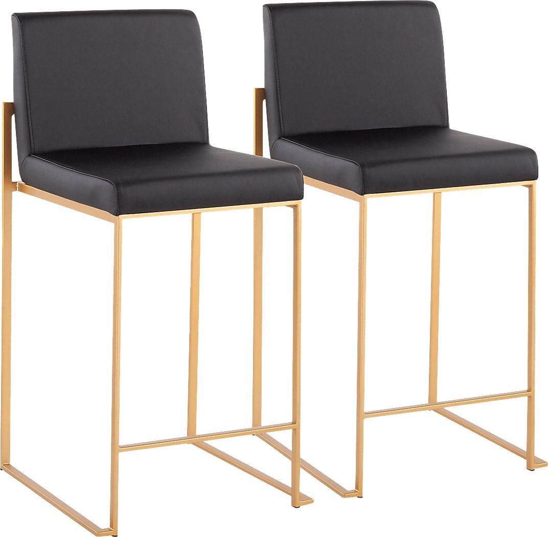 Nowotny Black Gold Counter Height Stool Set of 2