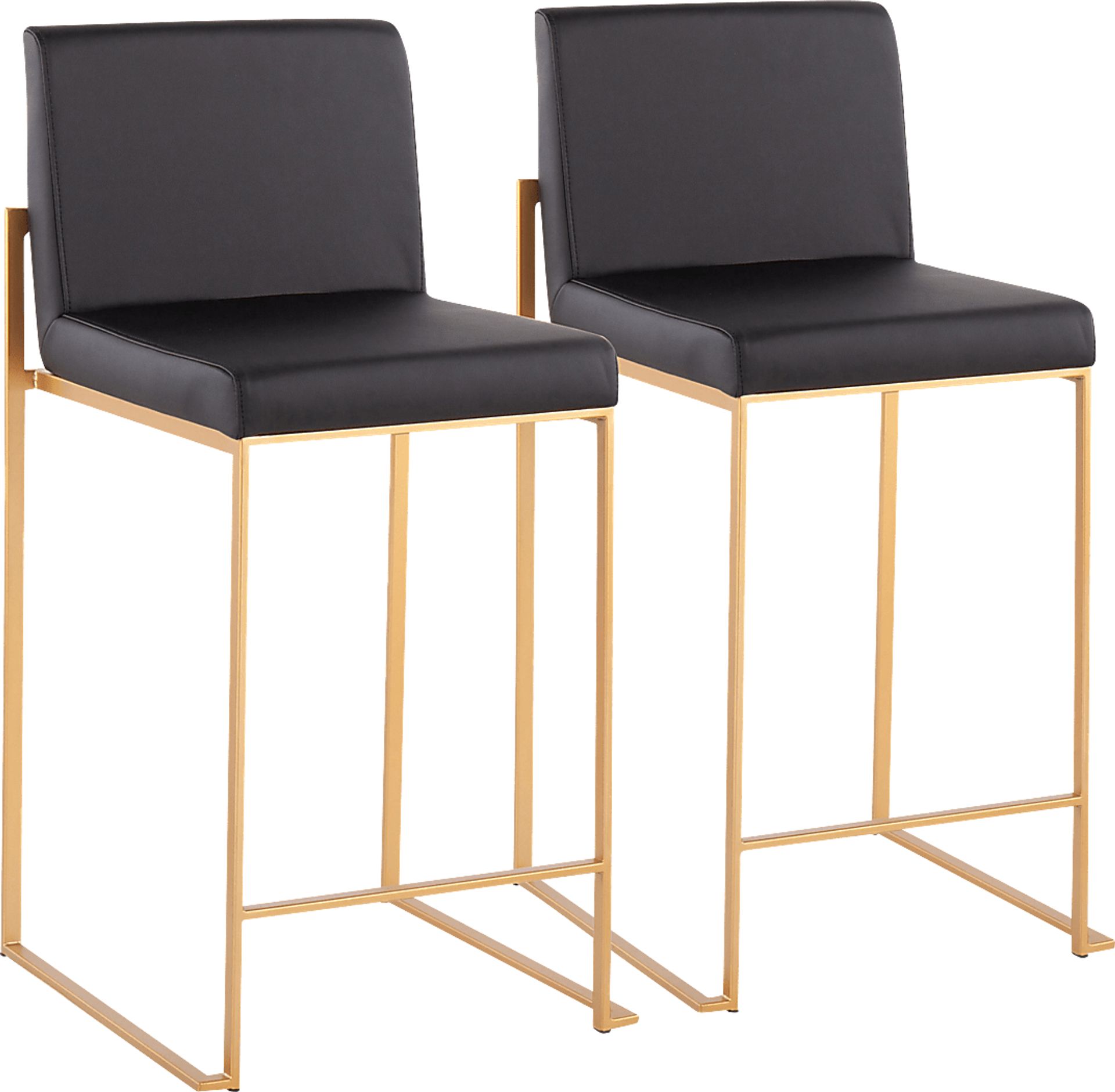 Nowotny Black Gold Counter Height Stool Set of 2 - Image 1