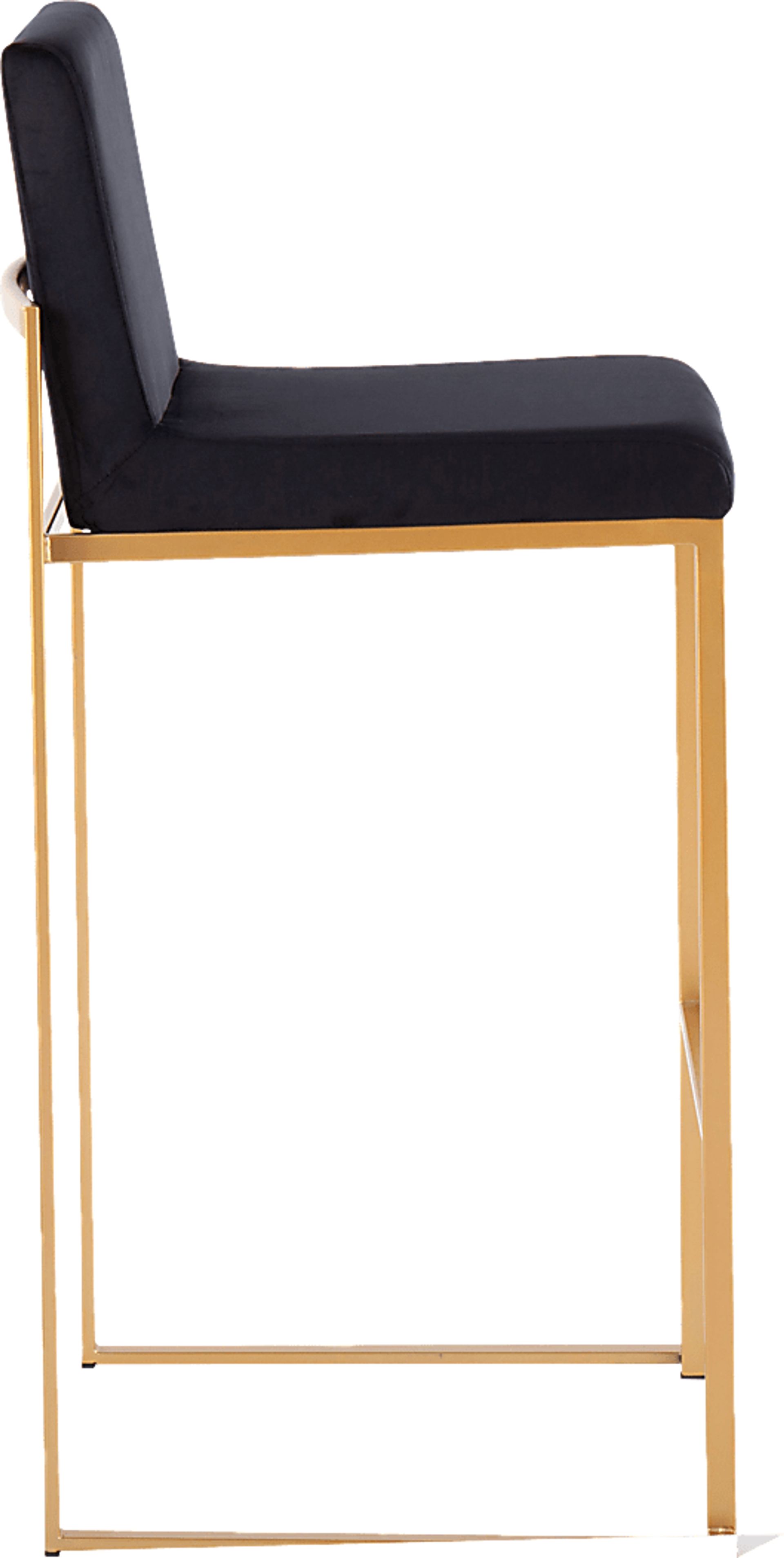 Nowotny Black Gold Velvet Barstool Set of 2 - Image 3