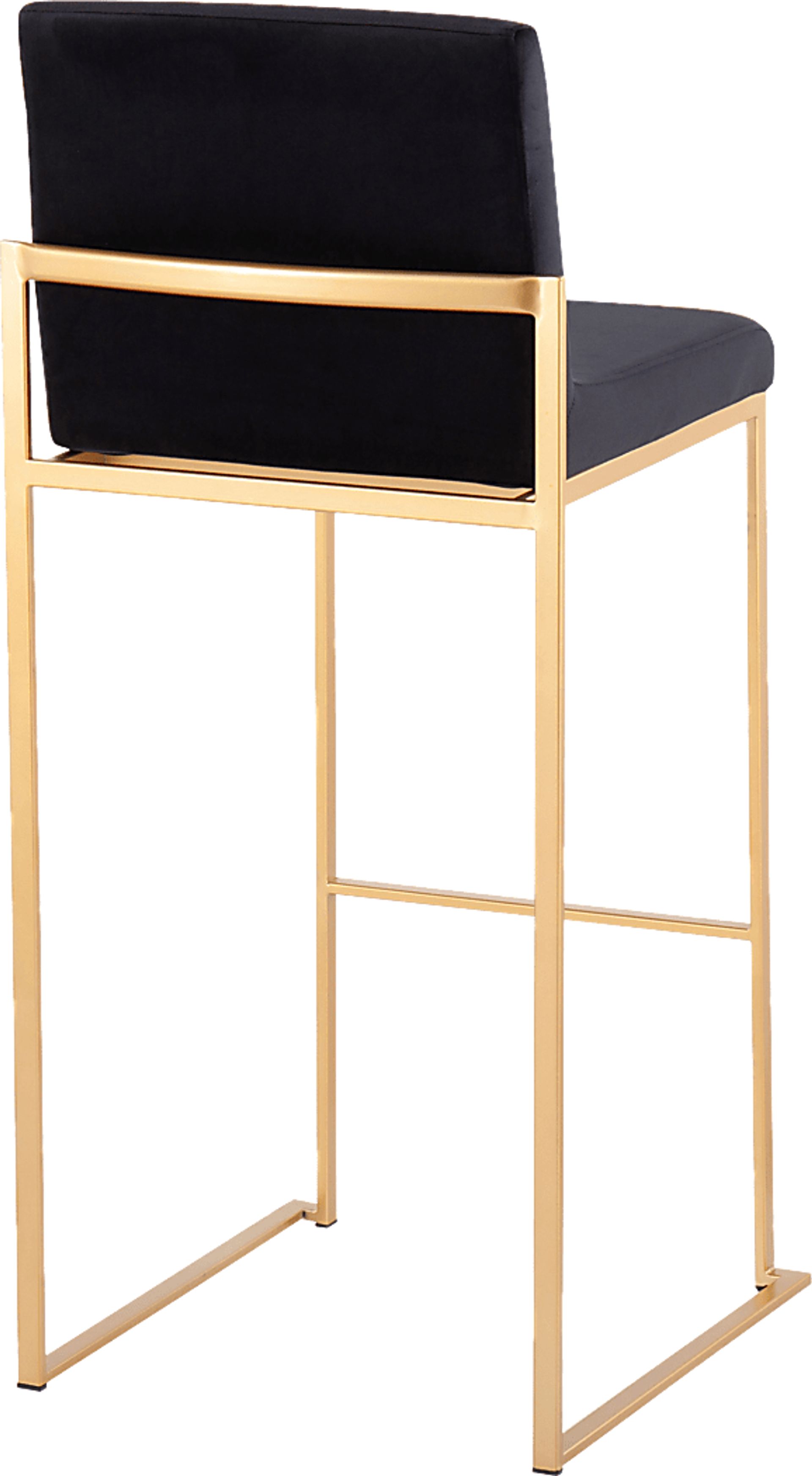 Nowotny Black Gold Velvet Barstool Set of 2 - Image 4
