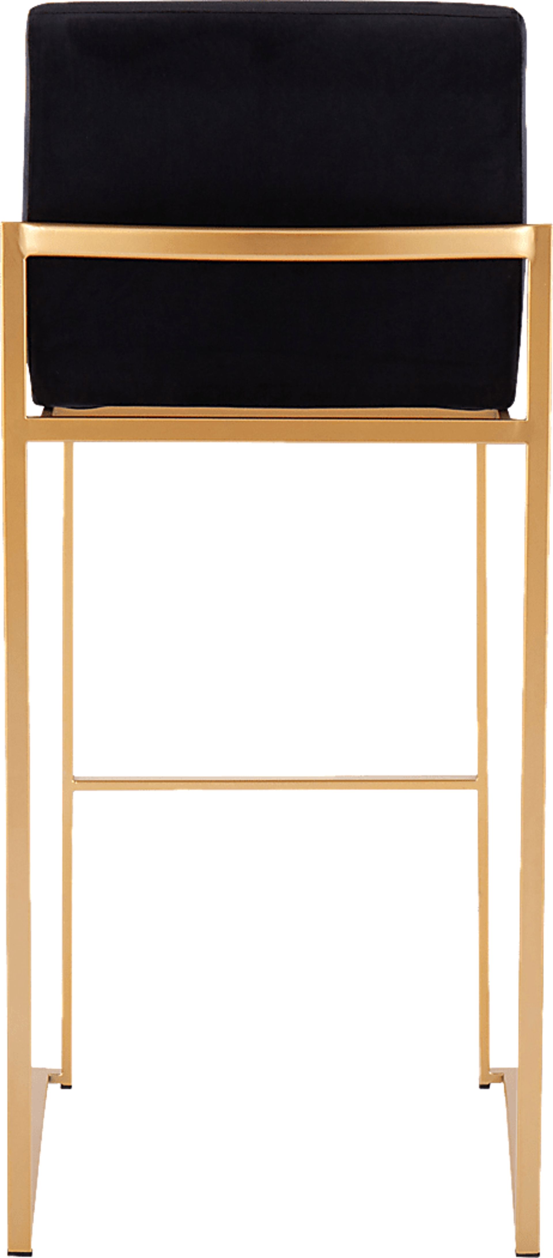Nowotny Black Gold Velvet Barstool Set of 2 - Image 5