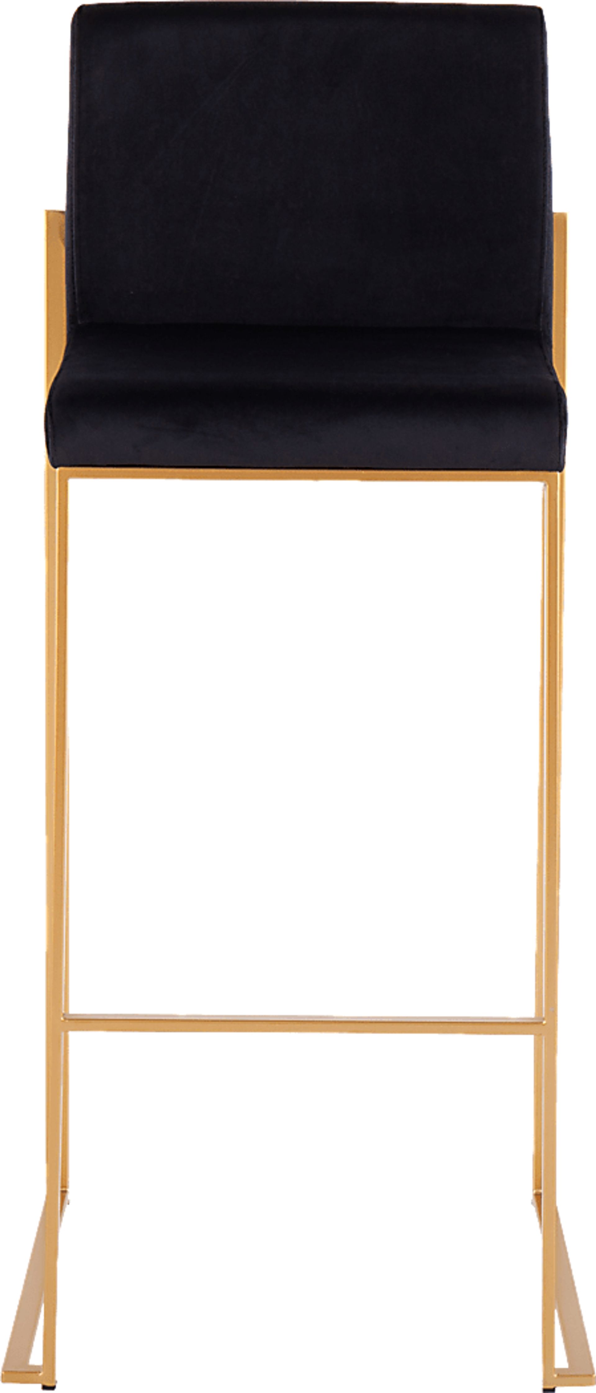 Nowotny Black Gold Velvet Barstool Set of 2 - Image 6