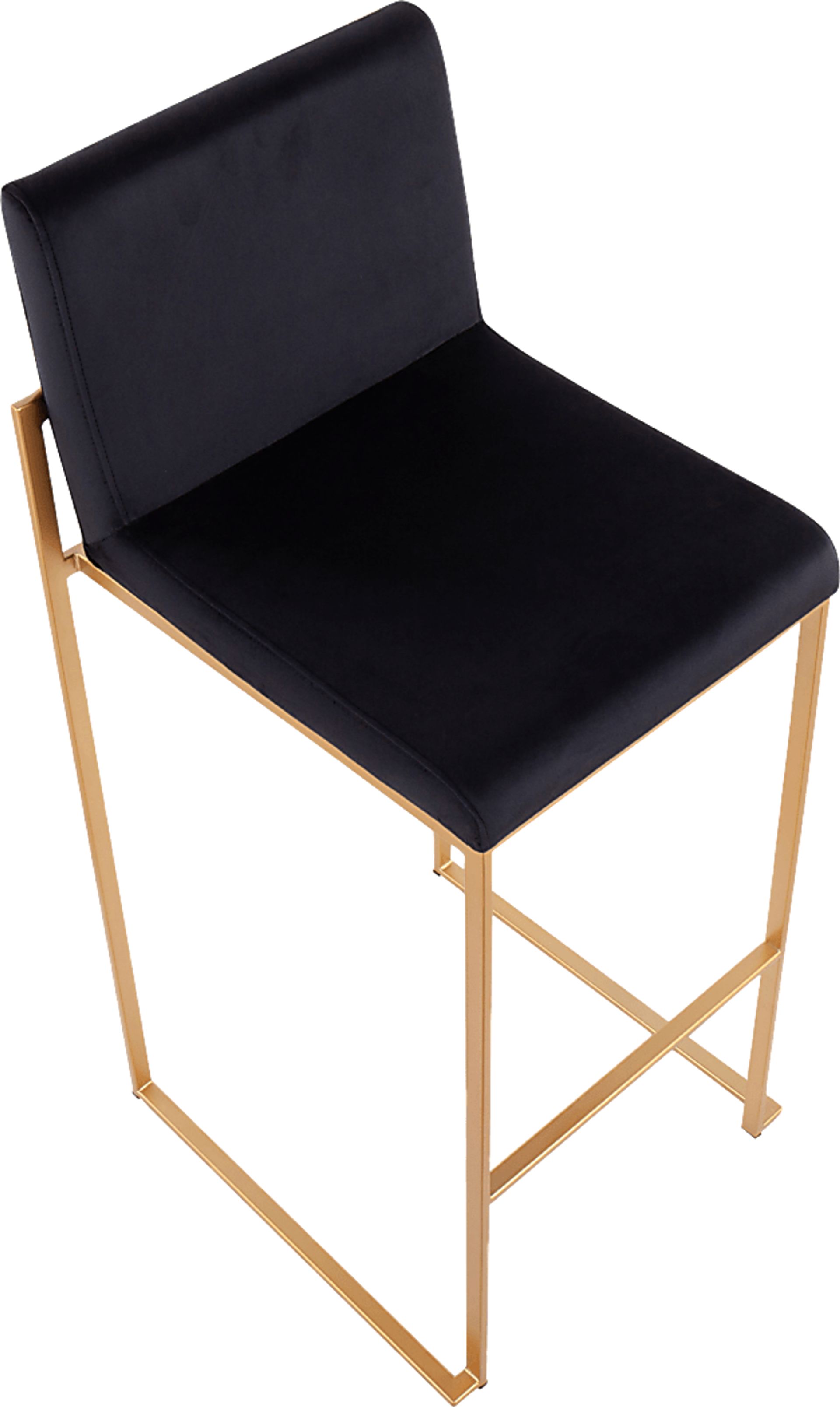 Nowotny Black Gold Velvet Barstool Set of 2 - Image 7